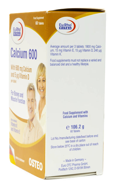 Eurho Vital Calcium 600 mg 60 Tablet