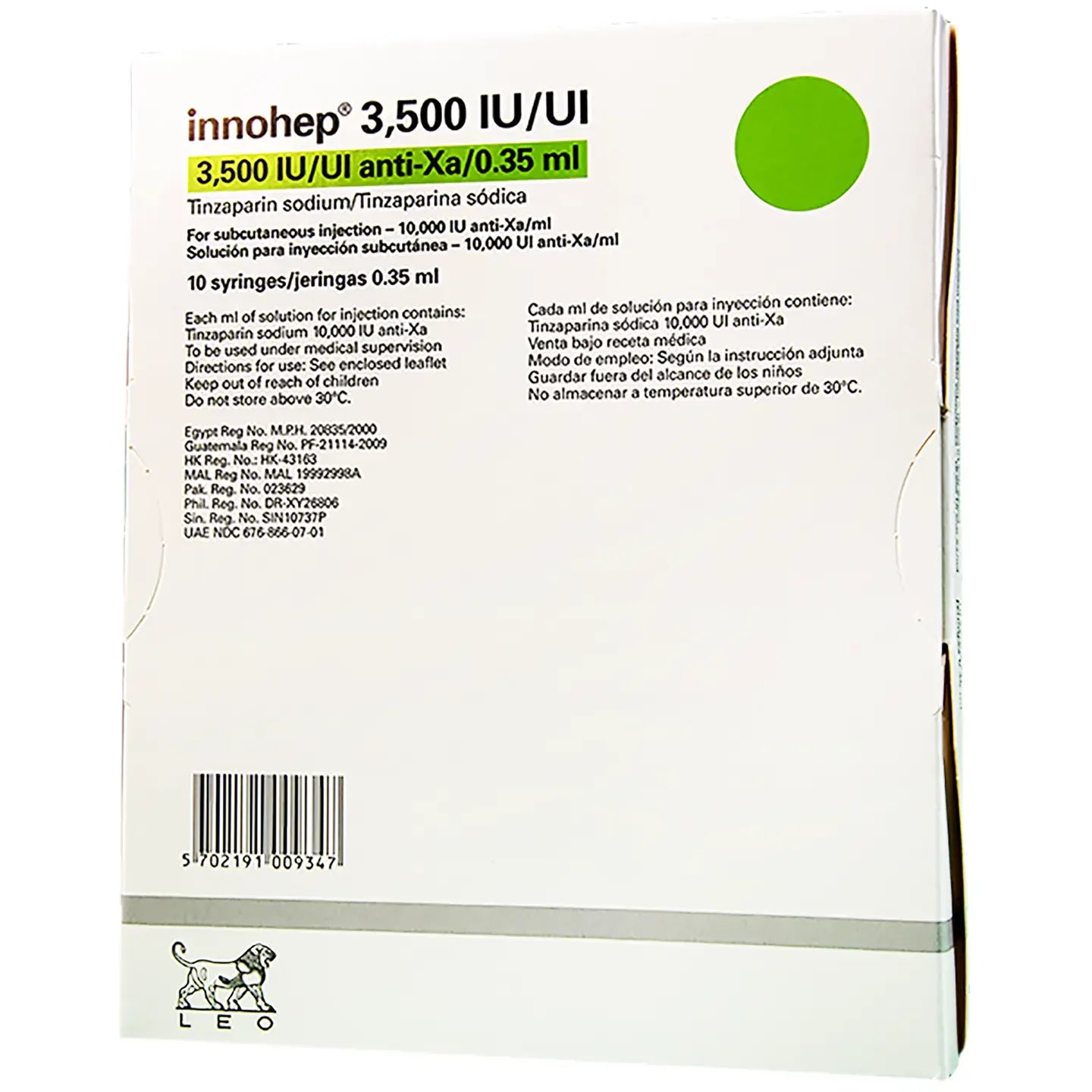 Innohep 10000 Anti-Xa 3500/Iu 10 Syrings