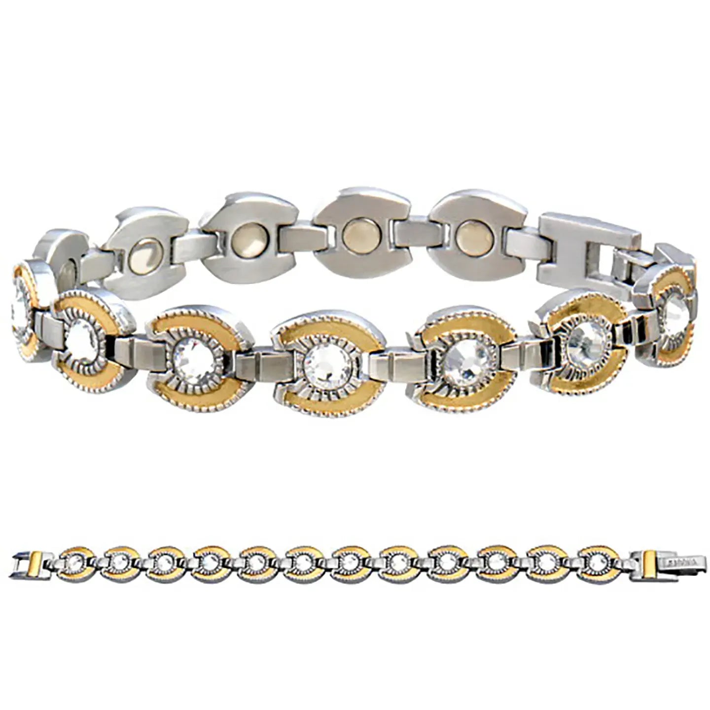 Sabona 216 Lady Gem Gold Horseshoe Magnetic Bracelet [Large]