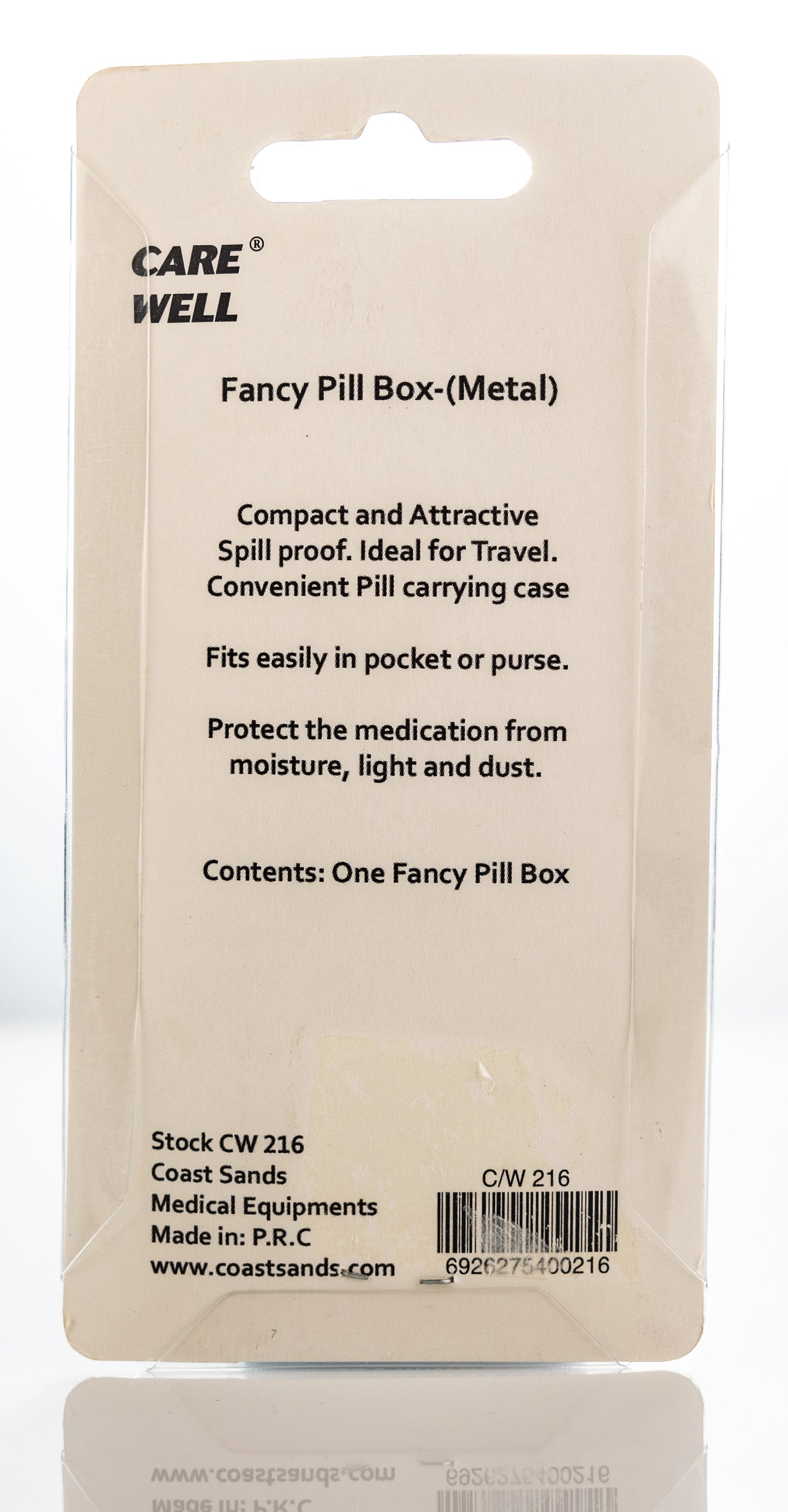 Care Well Fancy Metal Pill Box 1 Pairs [216]