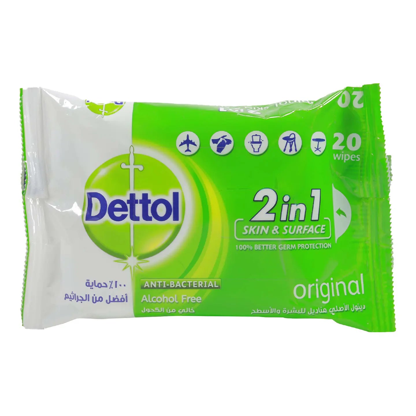 Dettol Anti-Bacterial Wipes 20 Pieces