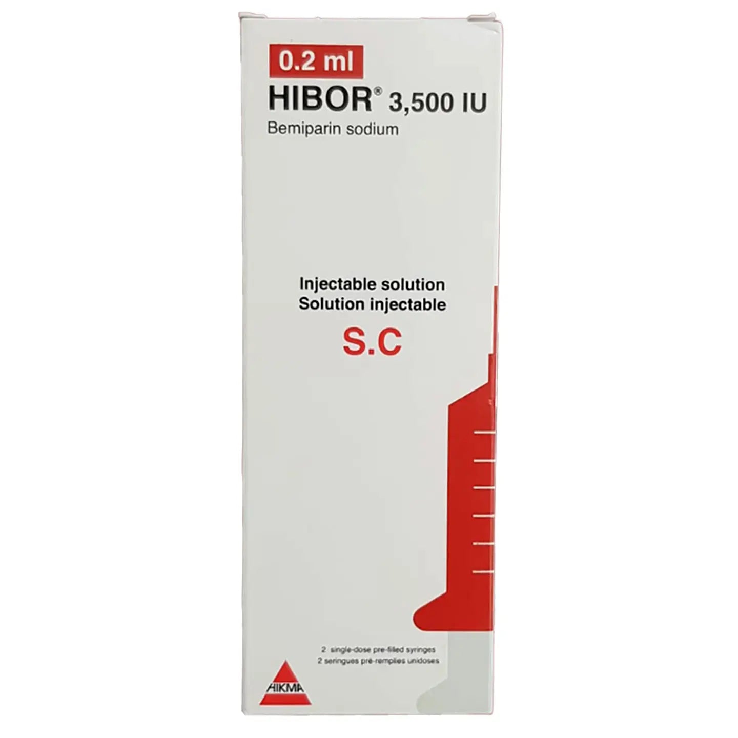 Hibor Injection 3500IU 0.2Ml 2Syring