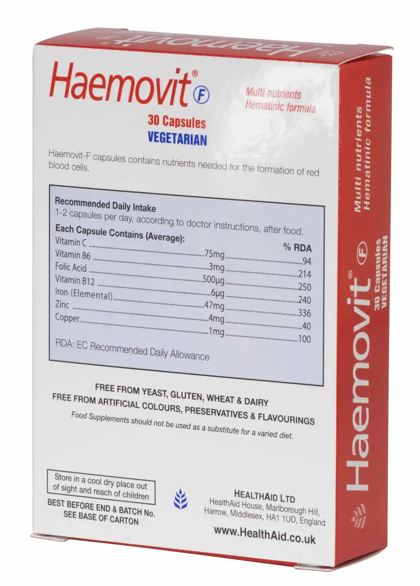 Health Aid HaemoVit-F 30 Capsules