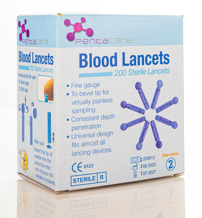 Pentacare Blood Lancets 200 Pieces
