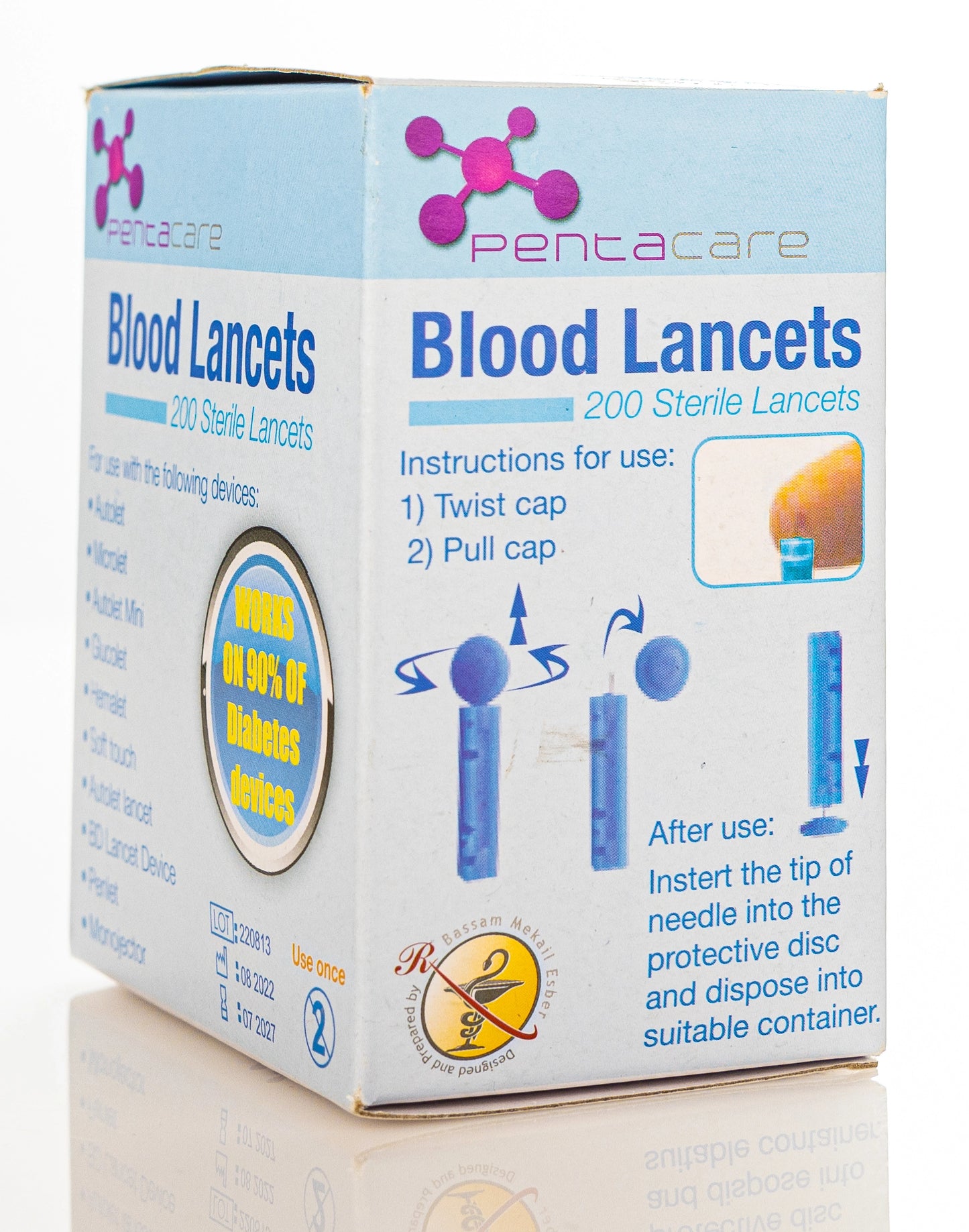 Pentacare Blood Lancets 200 Pieces