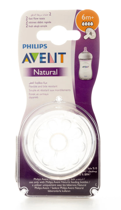 Avent [034] Natural Teats 6M+ 2 Pieces