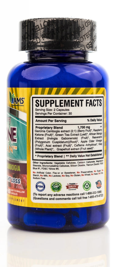 AMS Raspberry Ketone Lean Weight Loss 60 Capsule