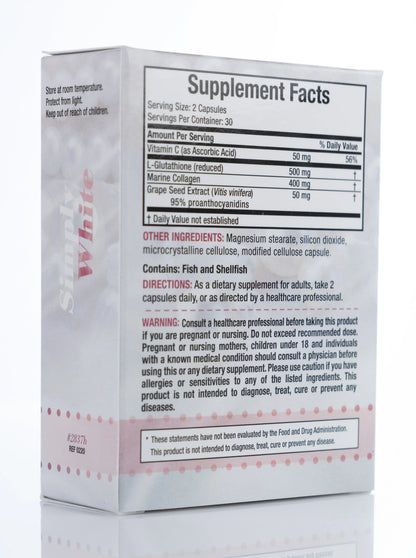 Simply White Collagen & L-Glutathione 60 Capsules