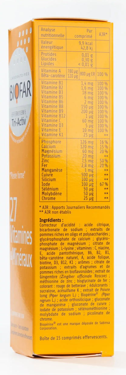 Biofar 27 Vitamins & Minerals 15 Effervescent Tablets