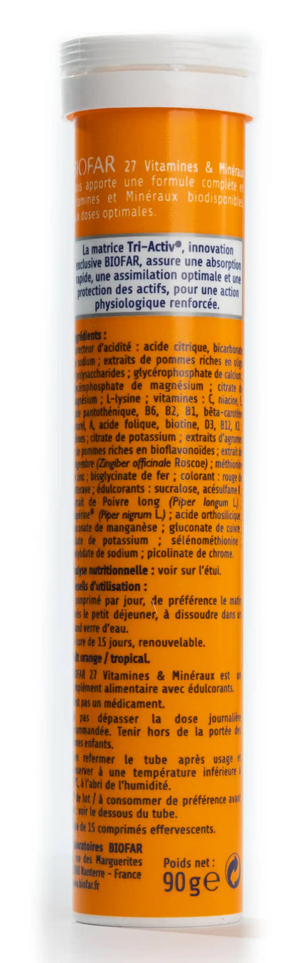Biofar 27 Vitamins & Minerals 15 Effervescent Tablets