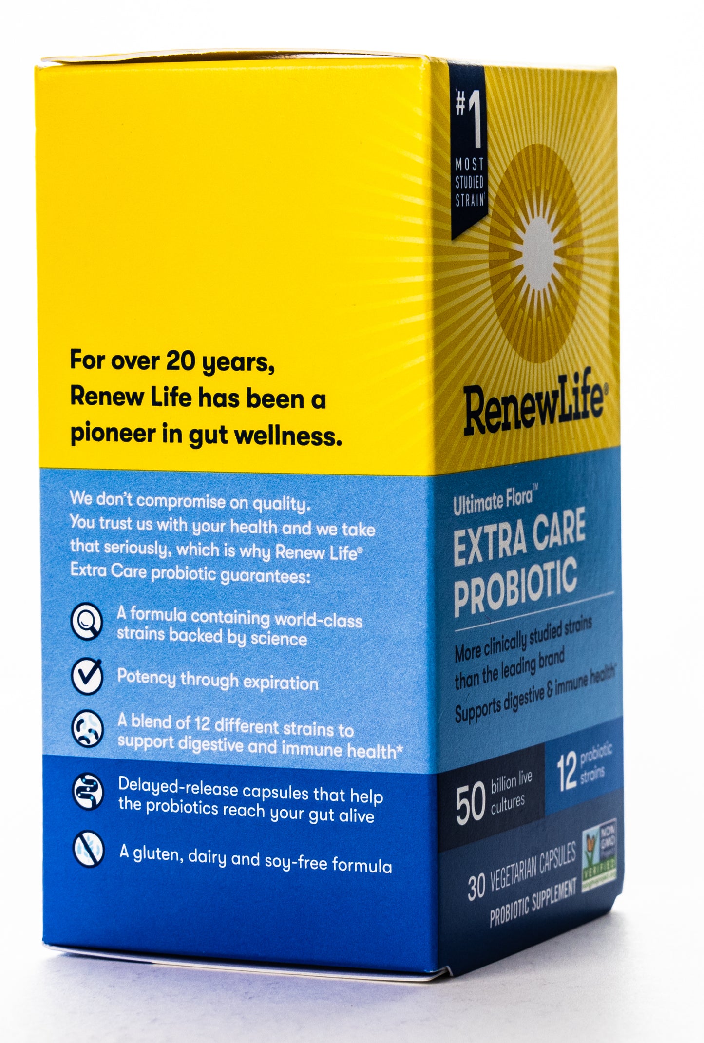 RenewLife Ultimate Flora Extra Care 30 Billion Live Cultures-12 Probiotic Strains 30 Capsules