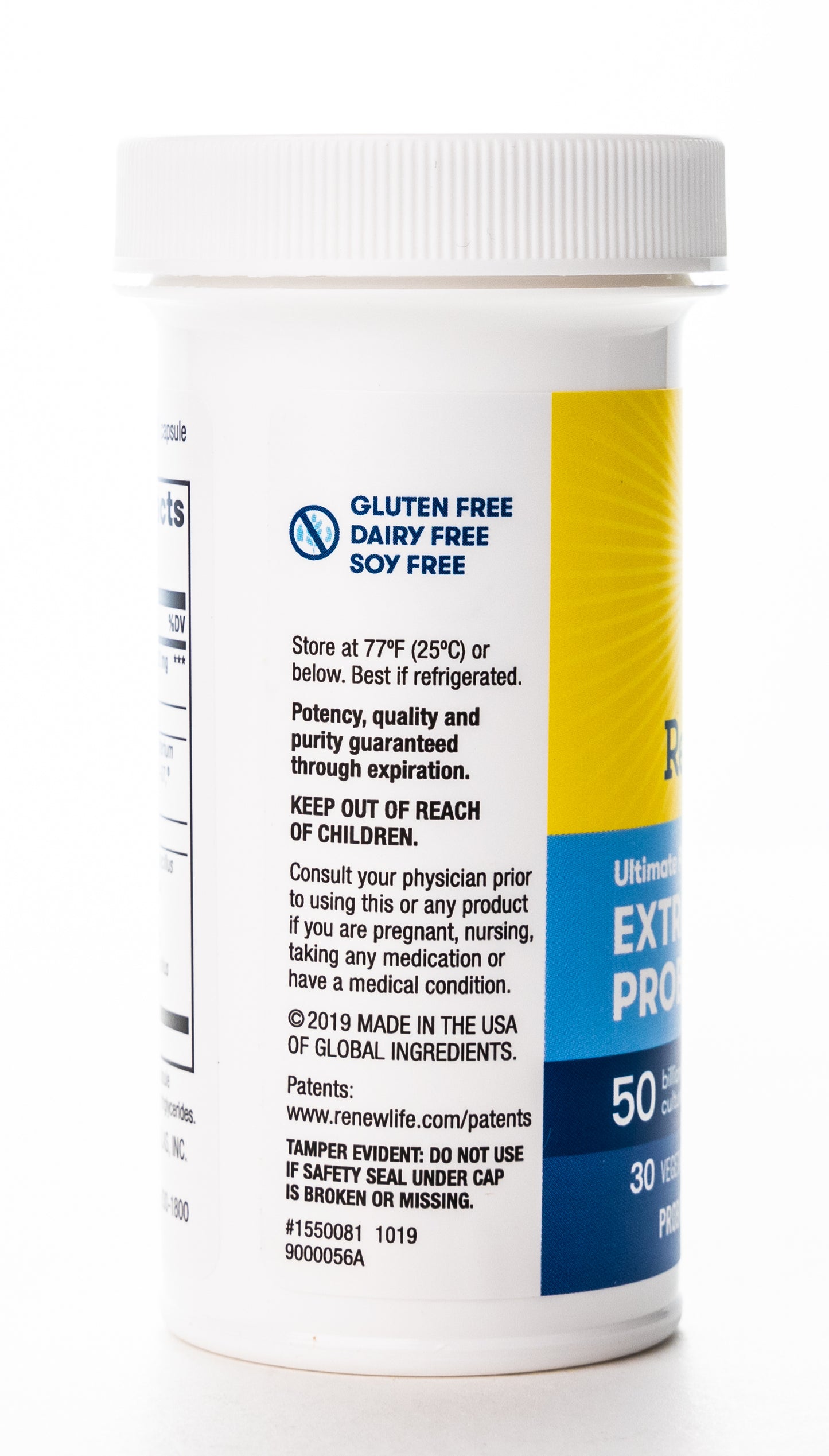 RenewLife Ultimate Flora Extra Care 30 Billion Live Cultures-12 Probiotic Strains 30 Capsules