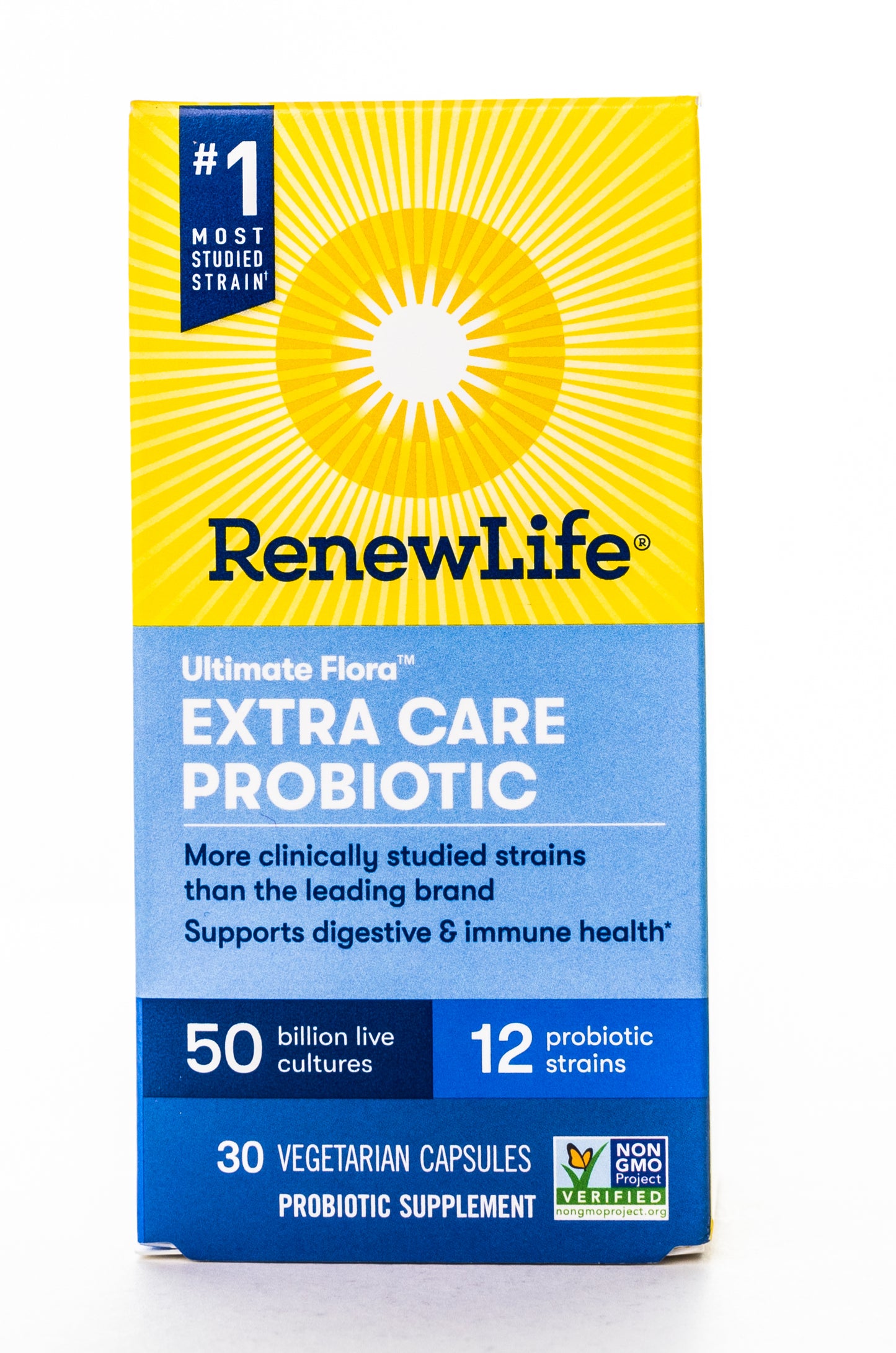 RenewLife Ultimate Flora Extra Care 30 Billion Live Cultures-12 Probiotic Strains 30 Capsules