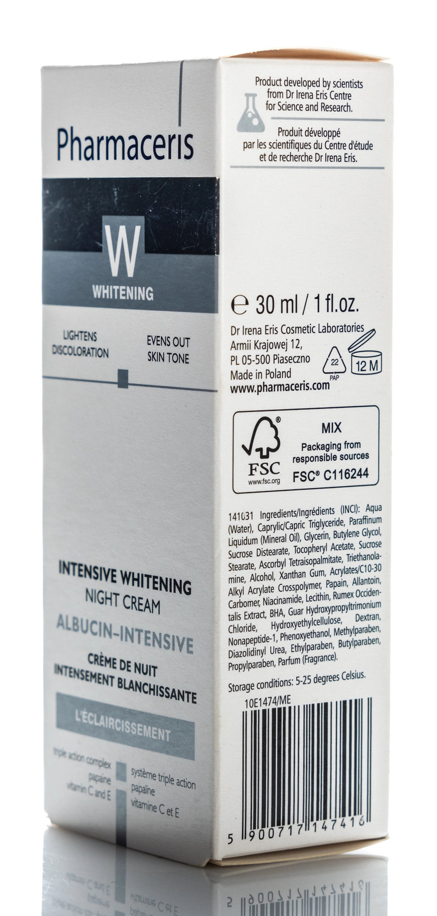 Pharmaceris Albucin Intensive White Night Cream 30 ml