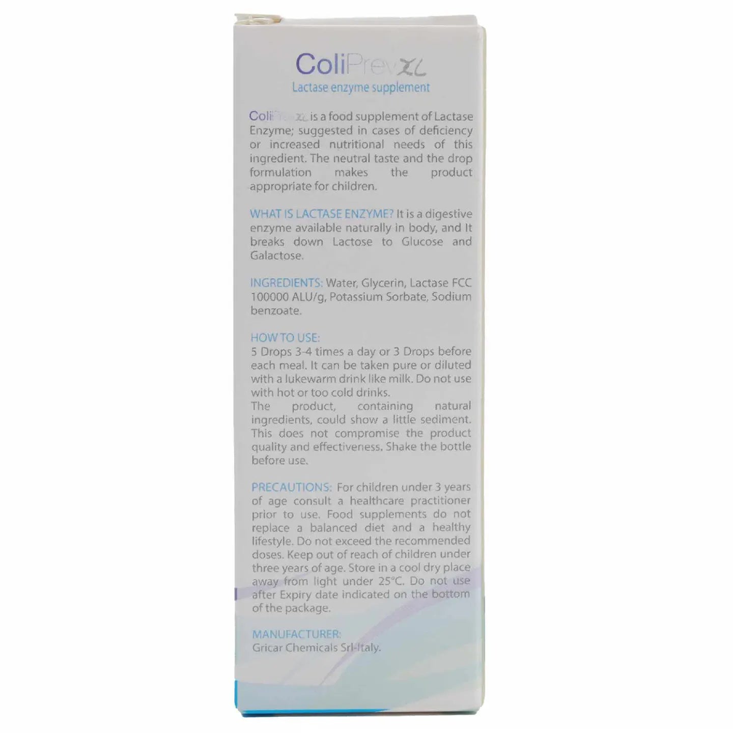 Coliprev Xl Lactase Enzyme Oral Drop 20 Ml