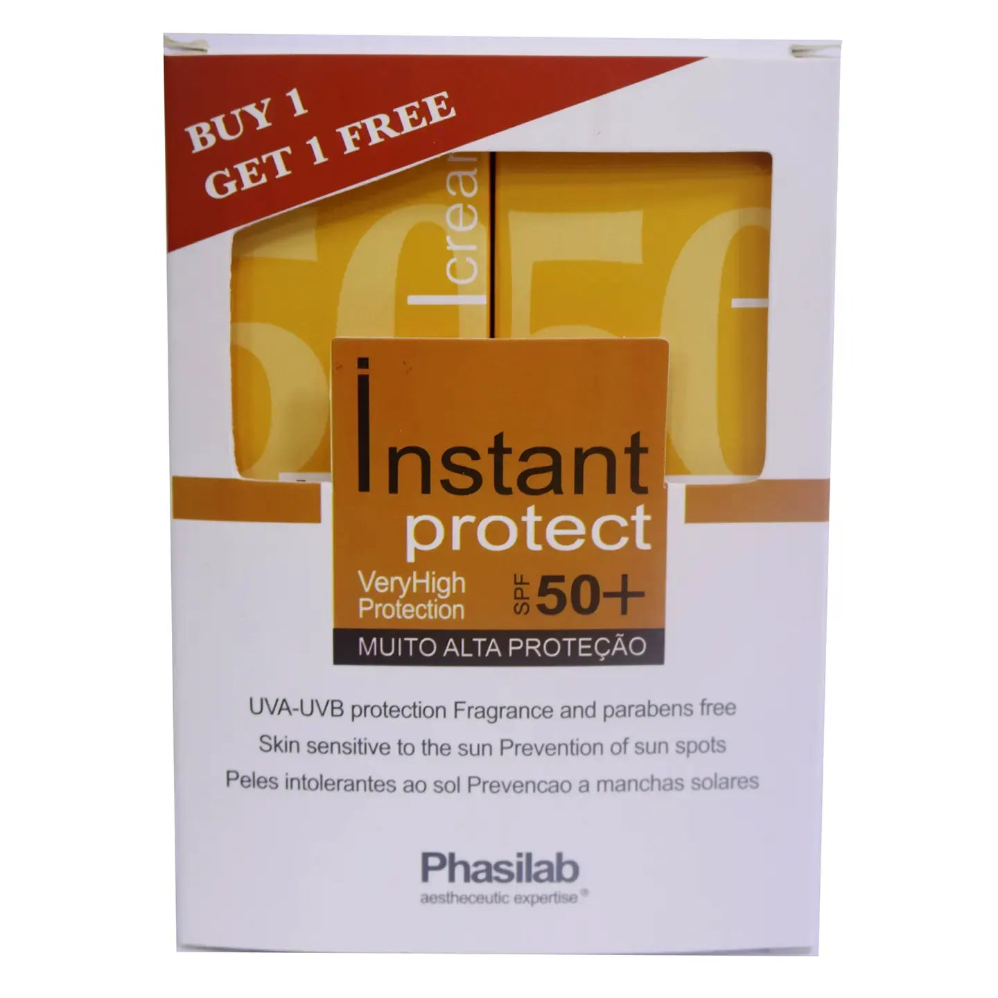 Phasilab Instant Protect SPF 50+ Cream 40 Ml [1 + 1 Offer Pack]