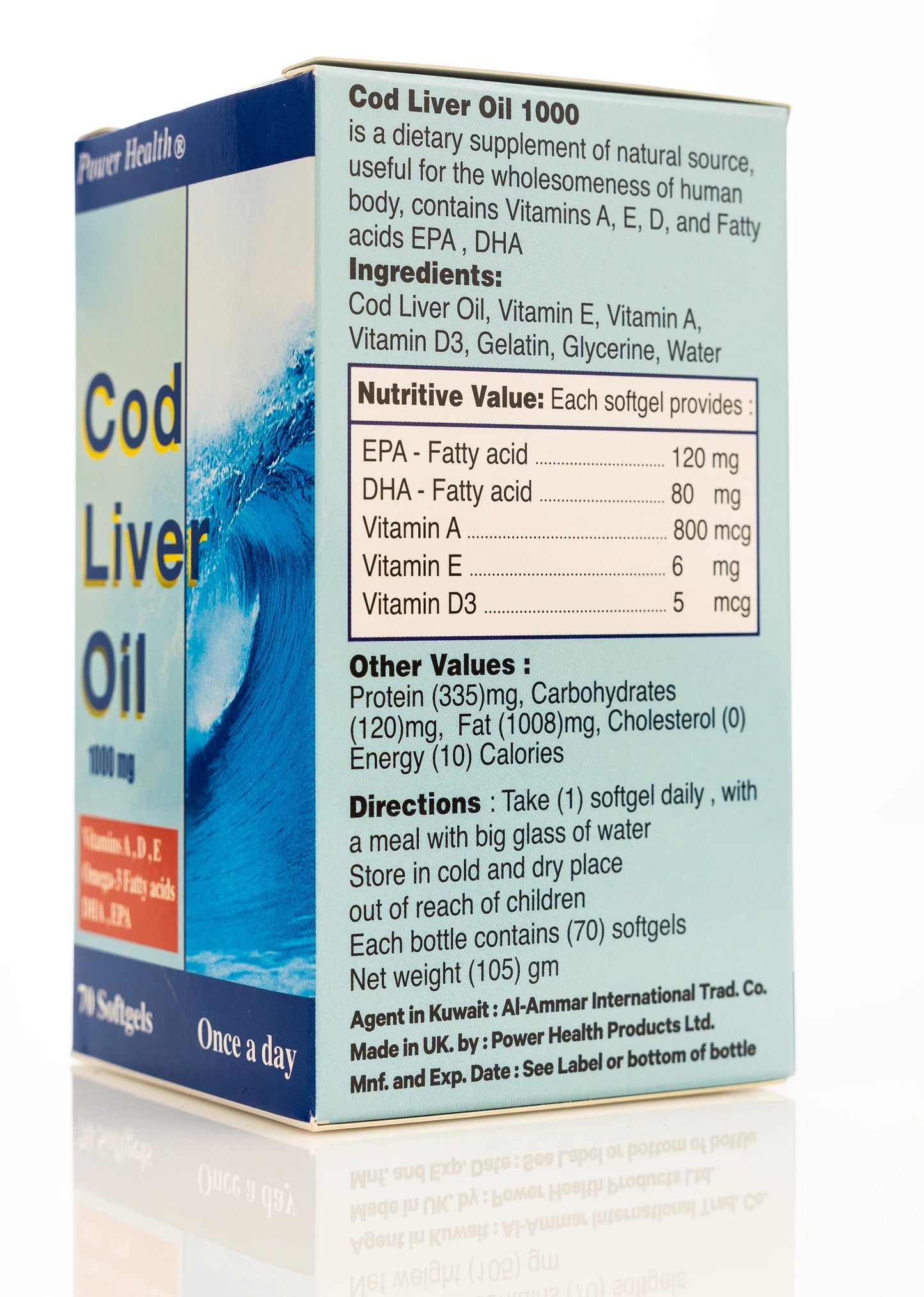 Power Health Cod Liver Oil 1000 mg 70 Softgels