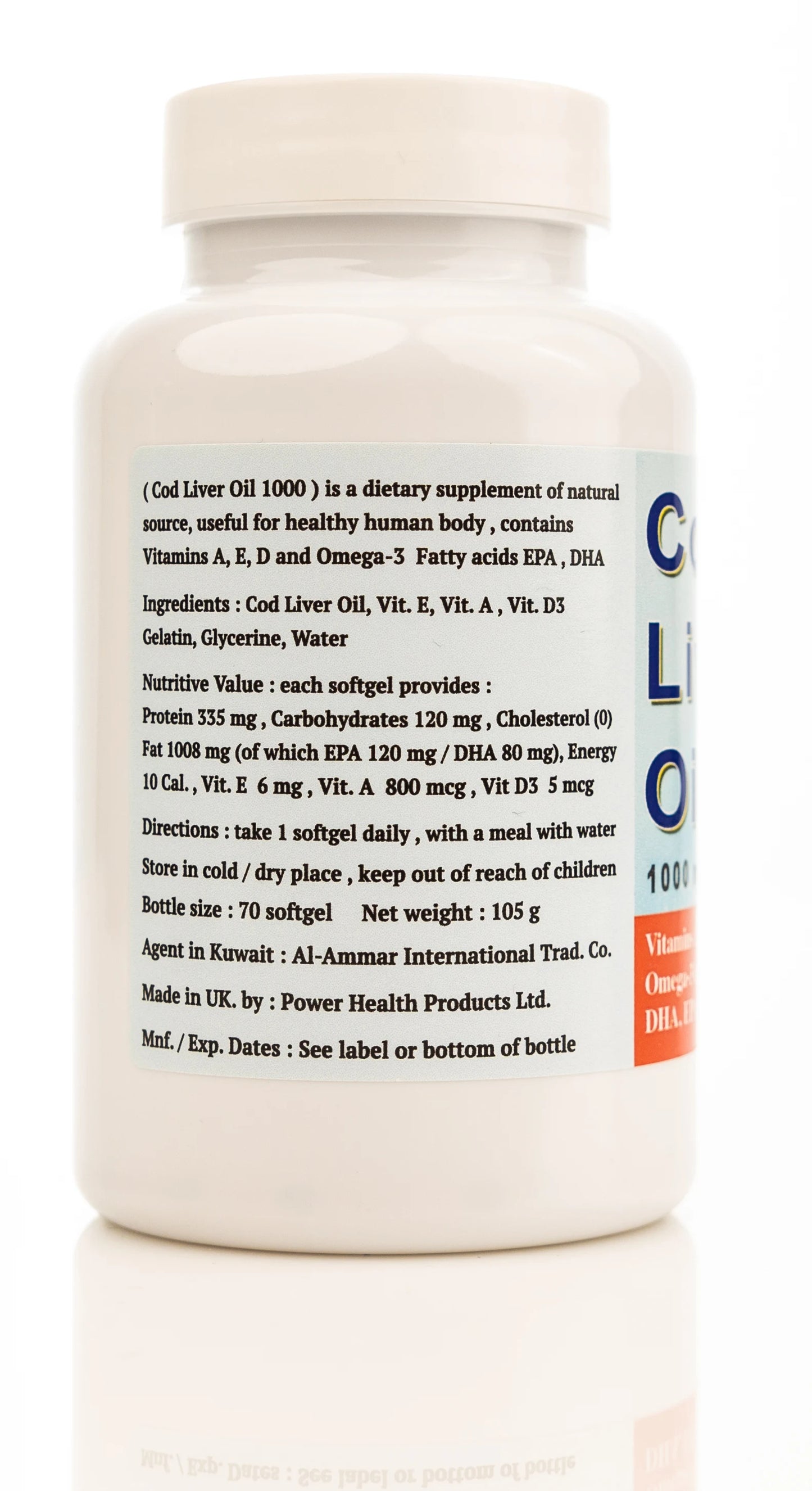Power Health Cod Liver Oil 1000 mg 70 Softgels