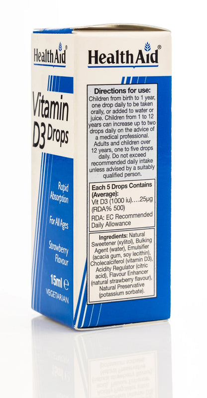 Health Aid Vitamin D3 200IU Drops 15ml