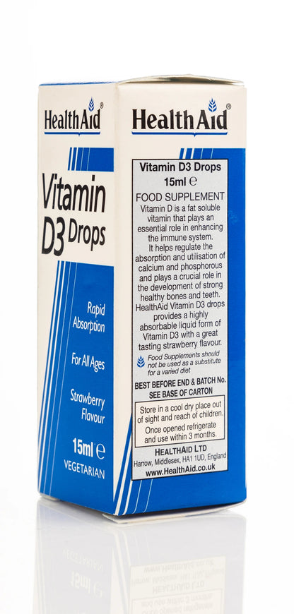 Health Aid Vitamin D3 200IU Drops 15ml