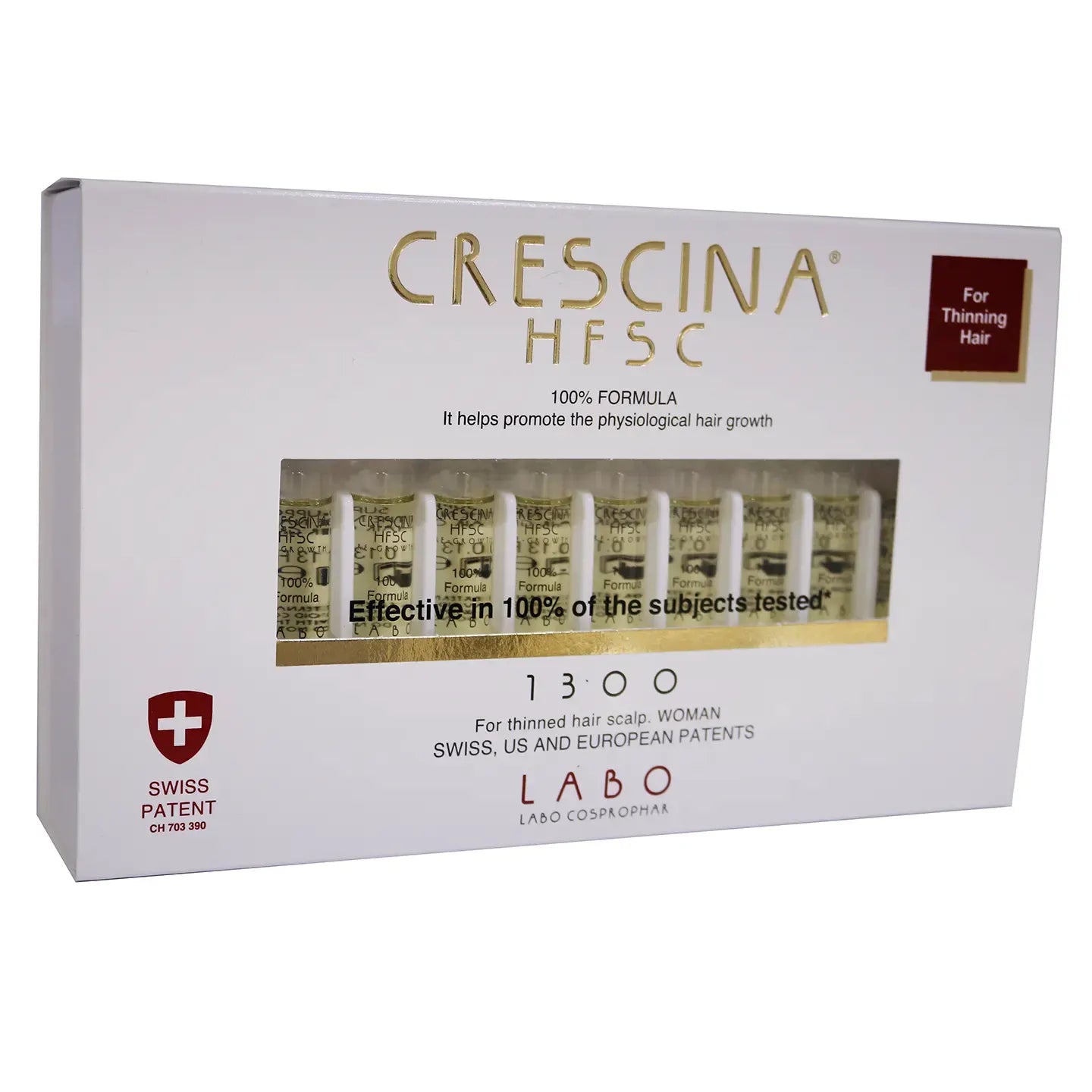 Crescina HFSC Re-Growth Thinnig & Hair Subject To Fall [Woman-1300] 20 Vials x 3.5 Ml