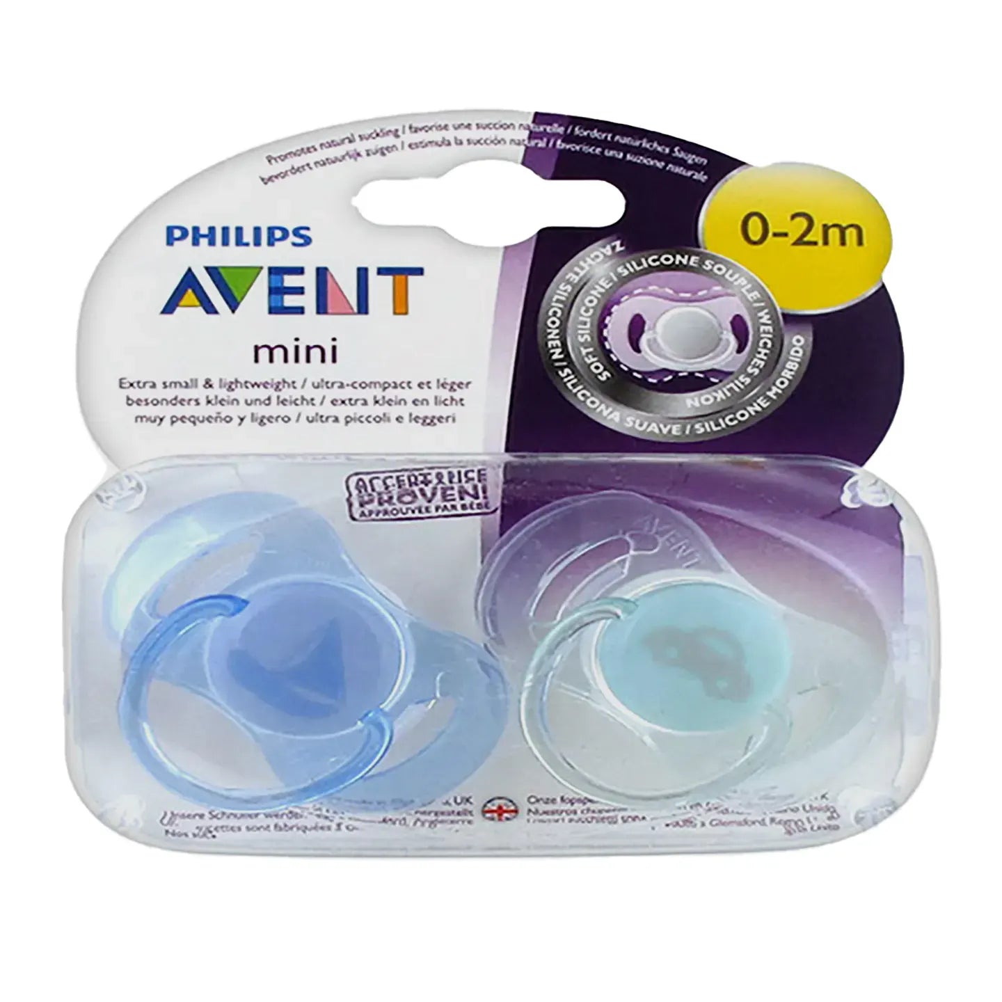 Avent [317/331] Mini Soother Silicone 0-2 M 2 Pieces