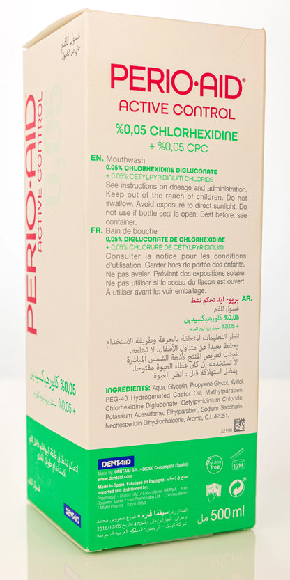 Dentaid Perio-Aid Active Control  0.05% Chlorohexidin Mouthwash 500 ml