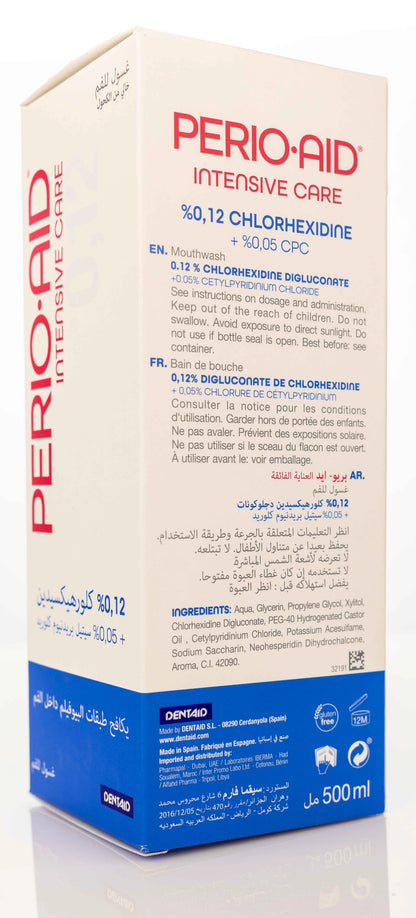 Dentaid Perio-Aid Intensive 0.12% Chlorohexidin Mouthwash 500 Ml