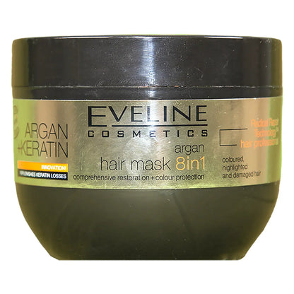 Eveline Argan + Keratin 8 in1 Hair Mask 300 Ml