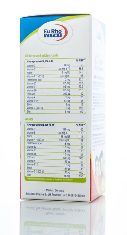 Eurho Vital New Kinder multivitaminsaft Syrups 200 Ml