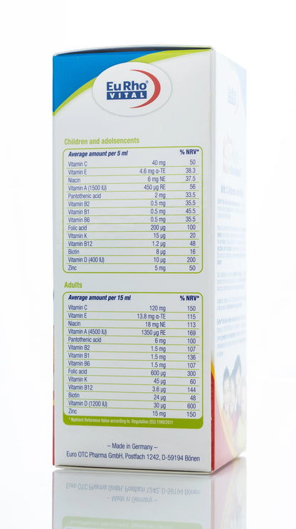 Eurho Vital New Kinder multivitaminsaft Syrups 200 Ml