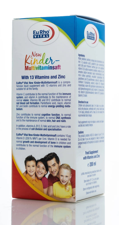 Eurho Vital New Kinder multivitaminsaft Syrups 200 Ml