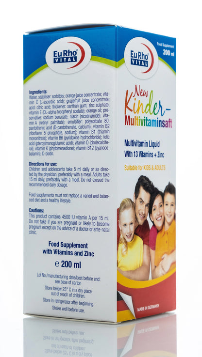 Eurho Vital New Kinder multivitaminsaft Syrups 200 Ml