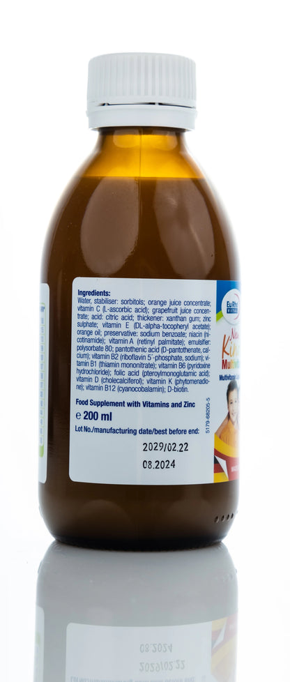 Eurho Vital New Kinder multivitaminsaft Syrups 200 Ml