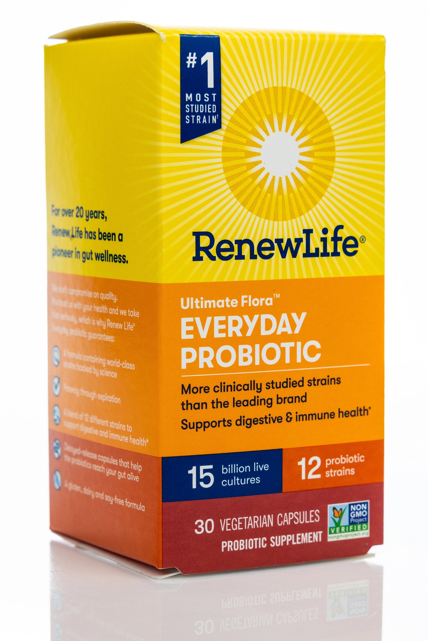 RenewLife Ultimate Flora 15 Billion Live Cultures-12 Probiotic Strains 30 Capsules