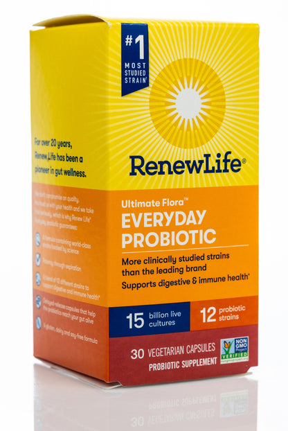 RenewLife Ultimate Flora 15 Billion Live Cultures-12 Probiotic Strains 30 Capsules
