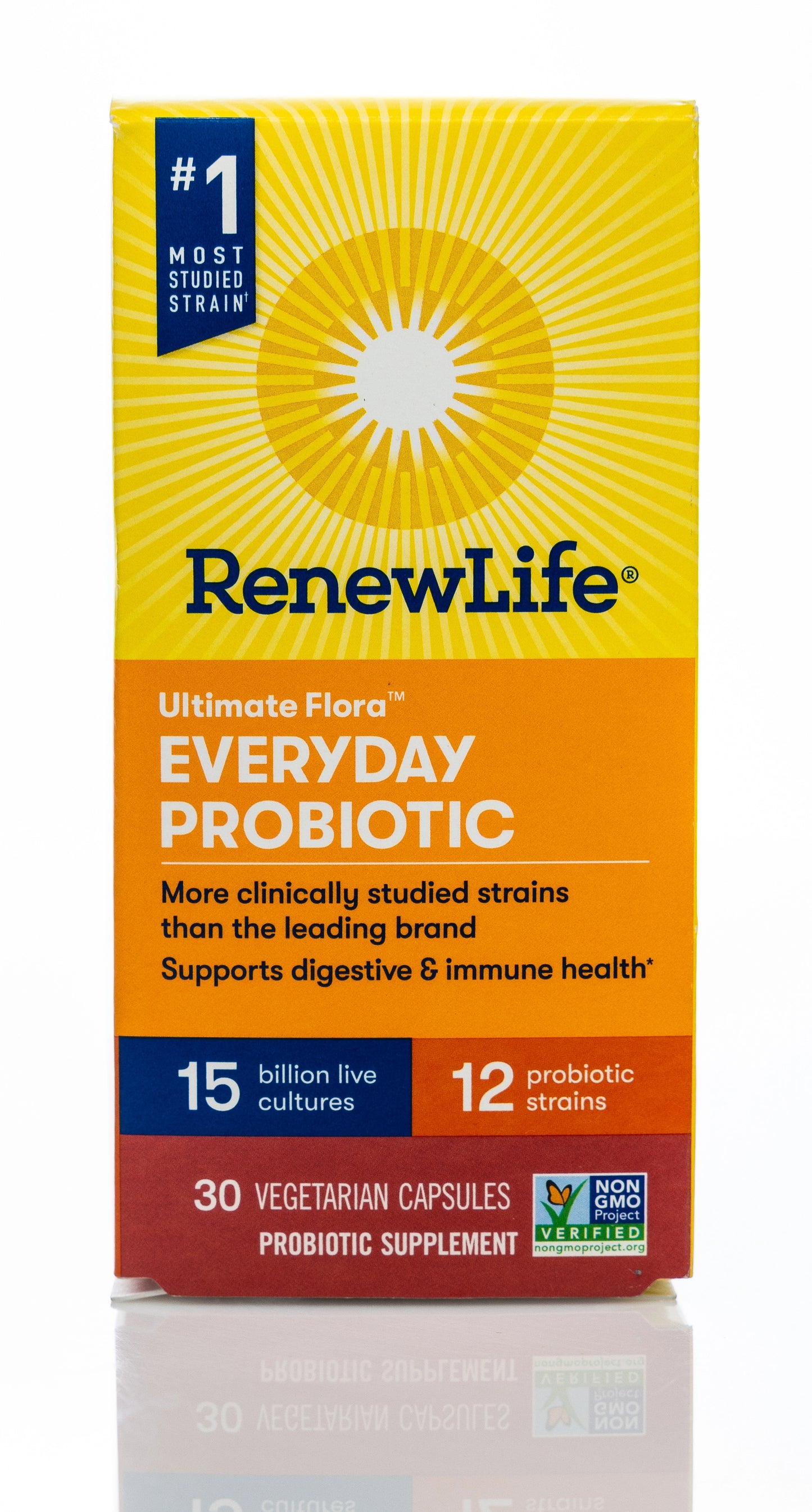 RenewLife Ultimate Flora 15 Billion Live Cultures-12 Probiotic Strains 30 Capsules