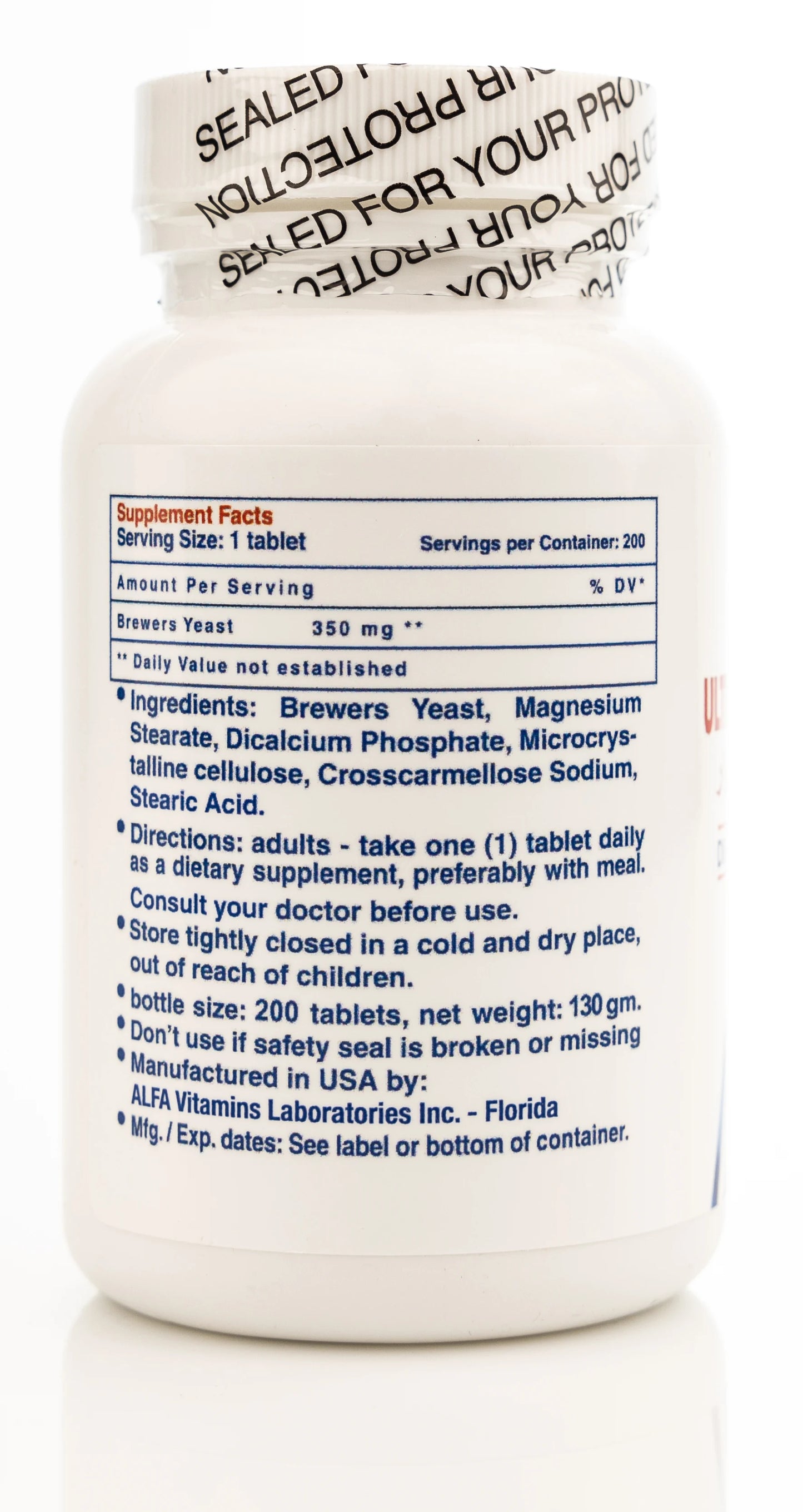 Ultra Brewers Yeast 350 mg 200 Tablet