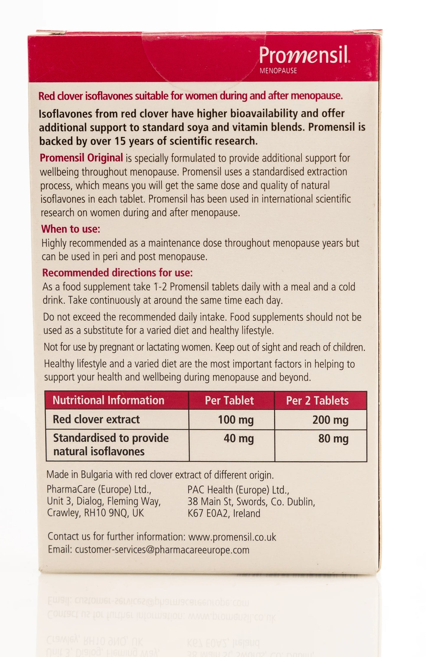 Promensil Menopause 40mg [Maintenance] 30 Tablets