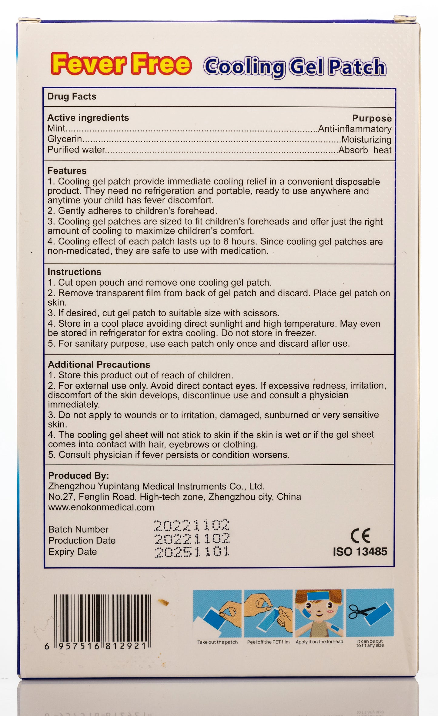 Enokon Fever Free Cooling Gel Patch 6 Pieces