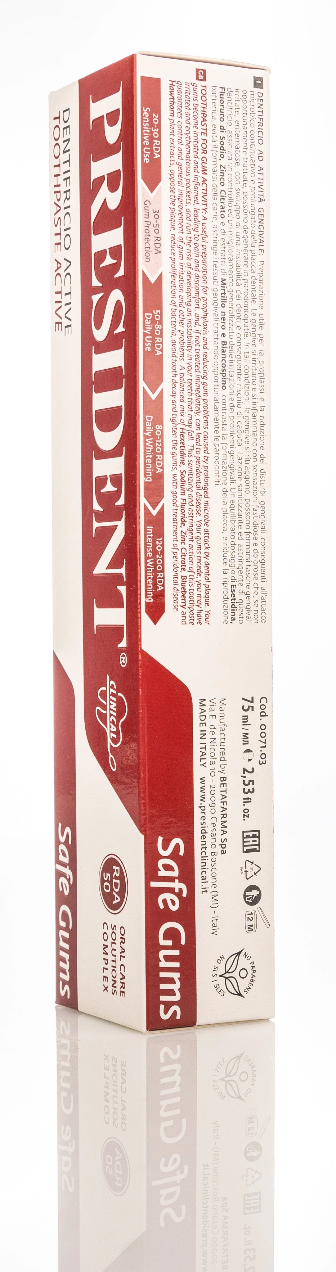 President Safe Gums Active Toothpaste 75ml