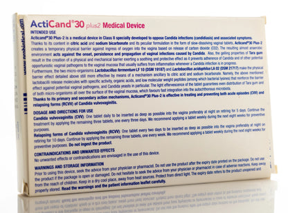 Acticand 30 Plus 2 Vaginal Tablets