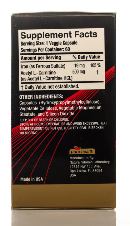 Pure Health Acetyl L-Carnitine 500 mg 60 Capsules