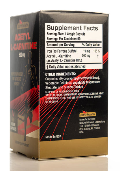Pure Health Acetyl L-Carnitine 500 mg 60 Capsules