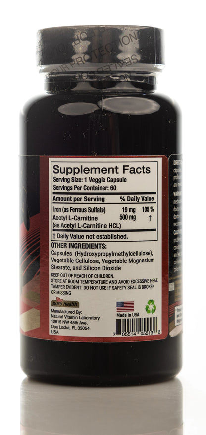 Pure Health Acetyl L-Carnitine 500 mg 60 Capsules