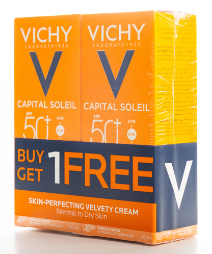 Vichy Ideal Spf 50+ Face [Velvety] Cream 1+1 Offer