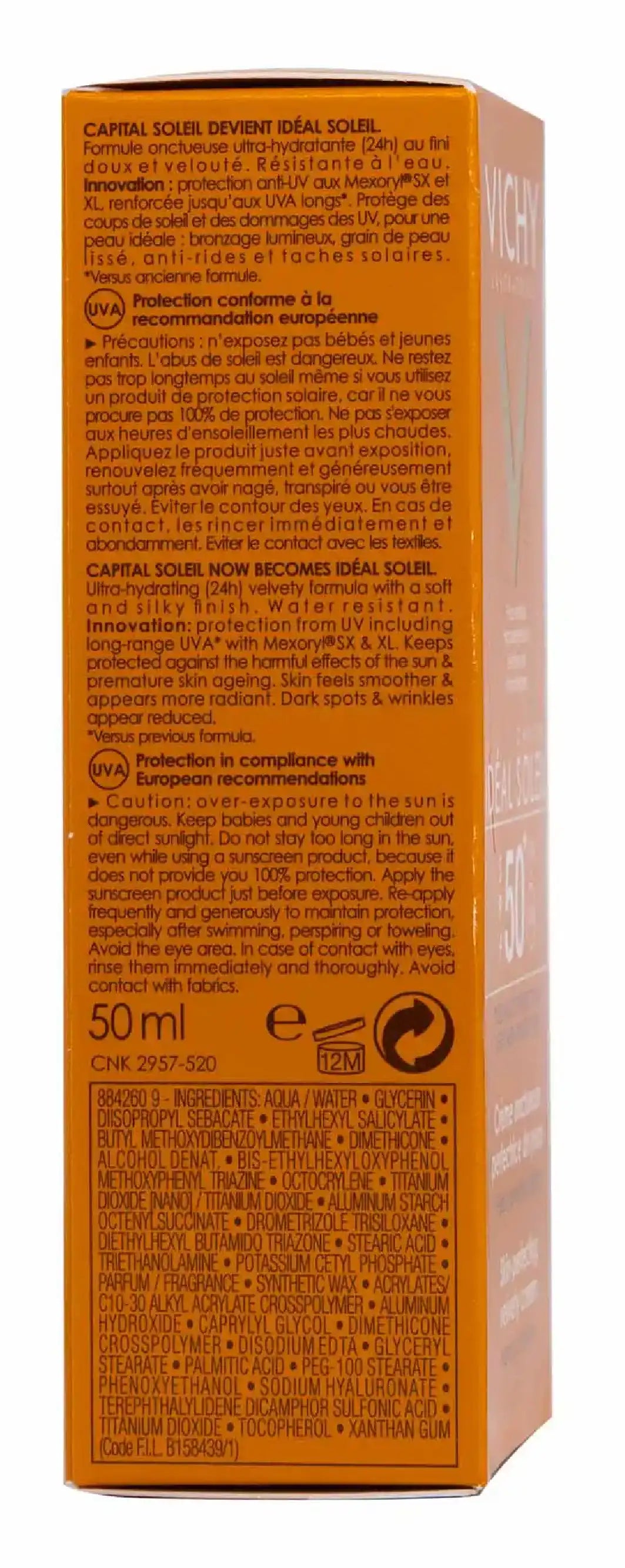 Vichy Ideal Spf 50+ Face [Velvety] Cream 1+1 Offer