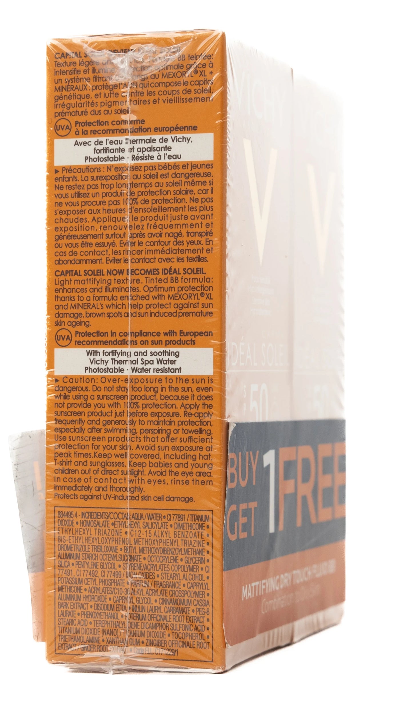 Vichy Ideal Soleil  SPF 50+ BB Dry Touch Tinted Fluid 1+1 Offer