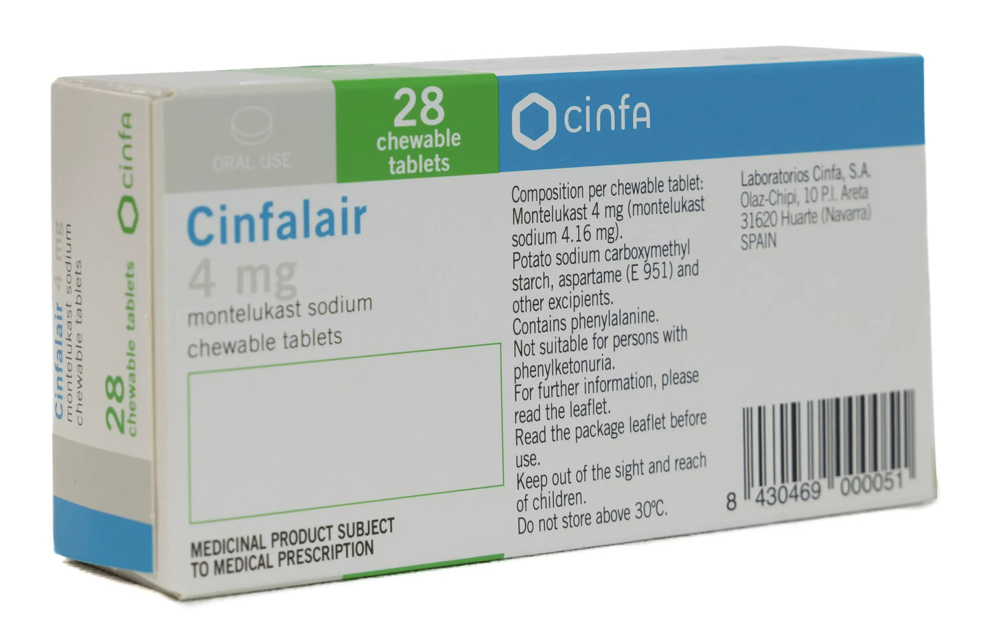 Cinfalair 4Mg 28 Chewable Tablets