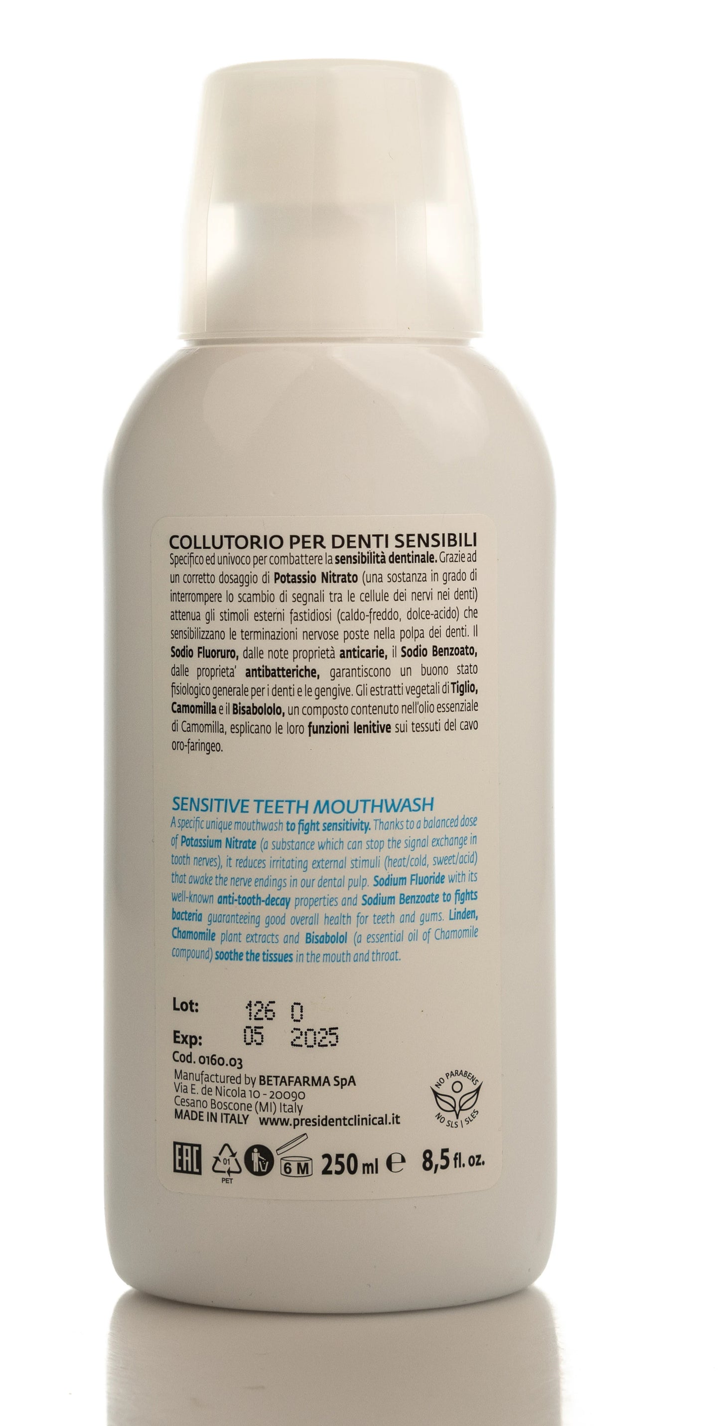President Sensibility Sensitive Mouthwash 250ml